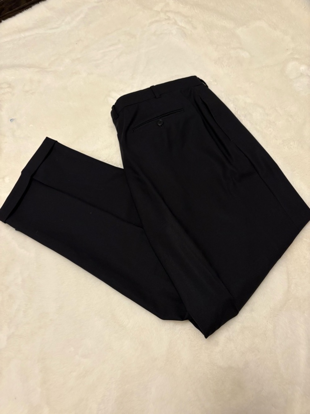 Vtg Brooks Brothers 42x31 Black Stretch Wool 346 Flat Front Pleated Dress Pants